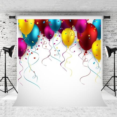 VinyBDS 5X7FT Birthday Photographic Background Colored Balloons Festival Photo Backdrops Children Birthday Studio Background