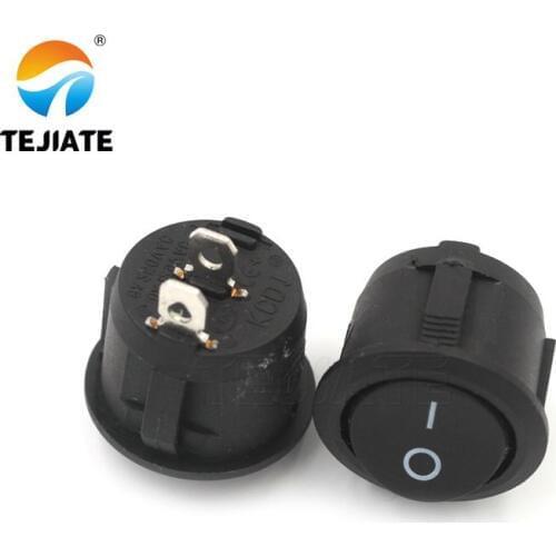 5PCS Ship type Power Switch Round Seesaw Microswitch KCD1-105 10A/125V 6A/250V 2 Feet 2 Gear Red/Black