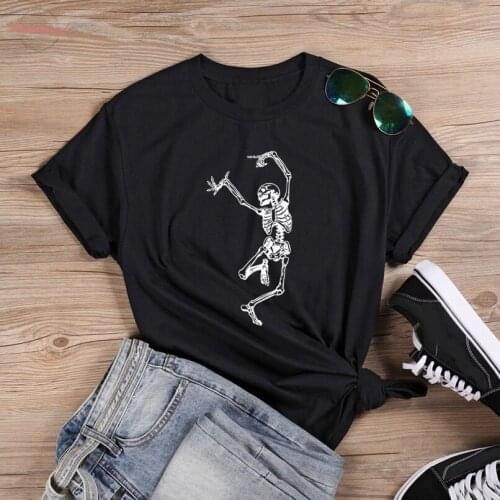 Gothic Dance With Death Classic skull grunge T-shirt funny women 100% Cotton graphic tumblr casual Fashion unisex tee top tshirt