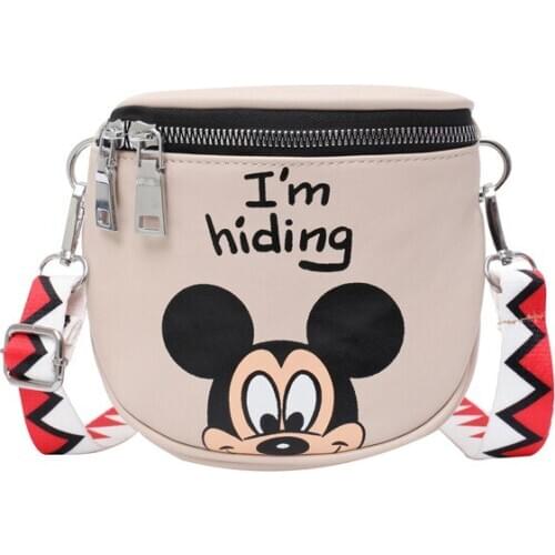 Disney cartoon Mickey Mouse female parent student messenger bag shoulder bag mobile phone bag waist bag