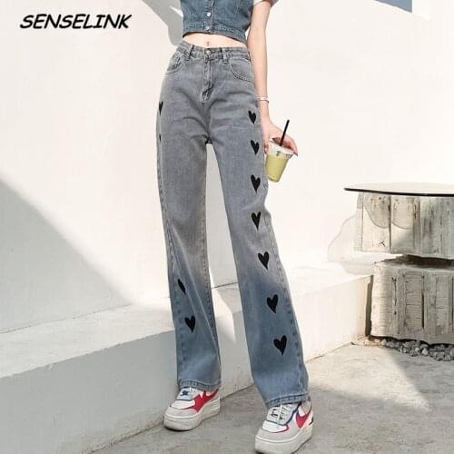 Women Jeans Korean High Waist Clothes Wide Leg Denim Clothing Trousers Casual Streetwear Loose 2021 New Fashion Jeans Women