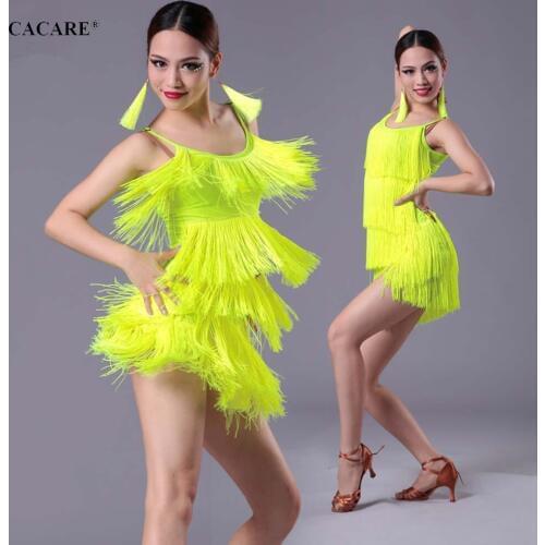 Latin Dance Dress Women Fringe Dress Salsa Tango Gatsby Flapper Costume Latin Dance Competition Dresses 4 Choices D0431