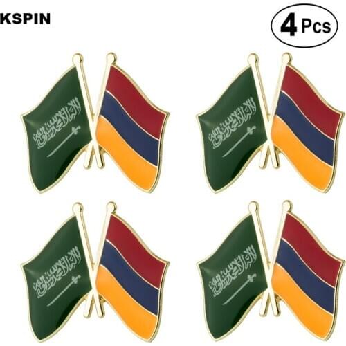 Saudi Arabia &Armenia Friendship Flag Pin Lapel Pin Badge Brooch Icons 4pcs