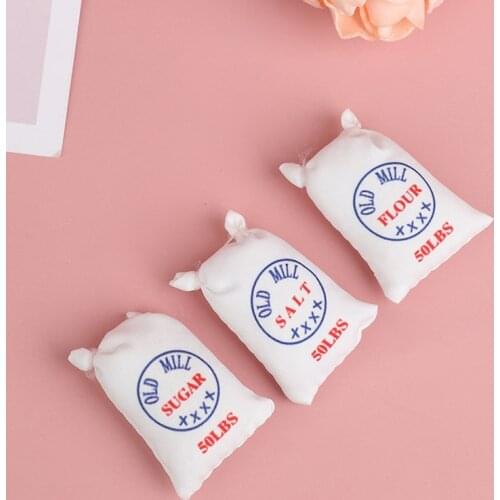 1 Pc 26*42mm 1:12 Dollhouse Miniature Mini Flour Salt Sugar Cloth Bag Kitchen Accessories