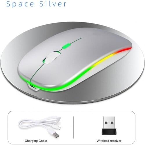 2.4G Portable RGB Color Light Mute Wireless Bluetooth Mouse PC/Laptop Accessory