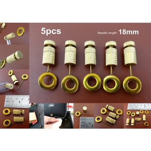 5pc 18mm Leather Craft Sewing Stitching Suturing Positioning Fixing Located Pin Needles Tool Awl Knife Cutter Punch Chisel Edger