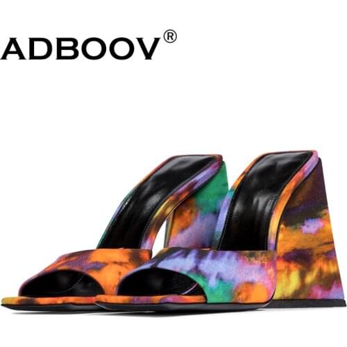 ADBOOV Summer High Heel Shoes Women Party Nightclub Peep Toe Sandals Ladies 10.5 cm Genuine Leather Slippers Plus Size 45 46