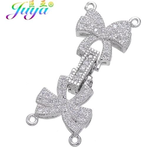 Juya DIY Pearls Jewelry Handmade Components Metal Fastener Closure Clasps Accessories For Beadwork Pearls Crystal Jewelry Making