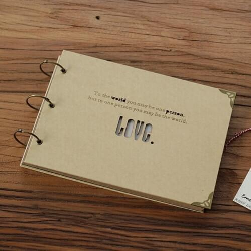 Album Photo Scrapbook Baby Hollow DIY LOVE Album Manual Paste Type Photo Album Baby Polaroid Thin Shadow South Korea Cute 15YX