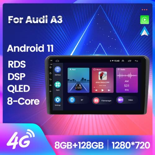Android 2.5D HD Screen For Audi A3 8P 2003-2012 S3 2006-2011 2012 Car Radio Player SWC Multimedia GPS FM/AM Navigation NO 2Din