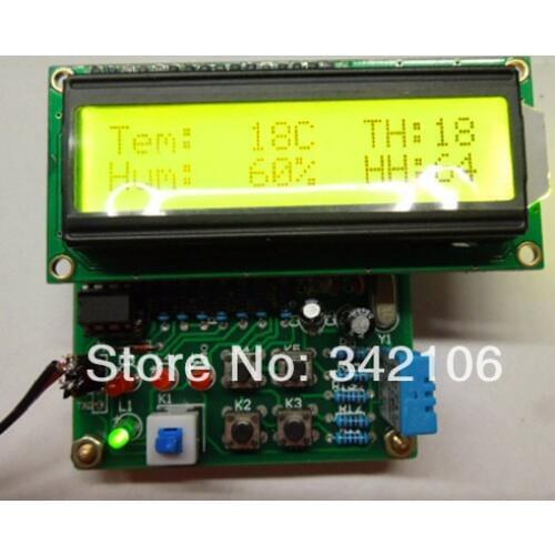 Free Shipping!!! Digital temperature and humidity (LCD) / 51 single / electronic kits / DHT11 Kit)