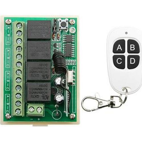 DC12V 4CH 10A RF Wireless Remote Control Switch System teleswitch transmitter & receiver relay Receiver Smart Home Switch