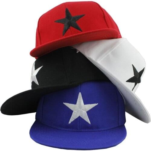 New Big five-pointed star embroidery childrens snapback hat flat along hip-hop hats outdoor hip-hop cap baseball caps