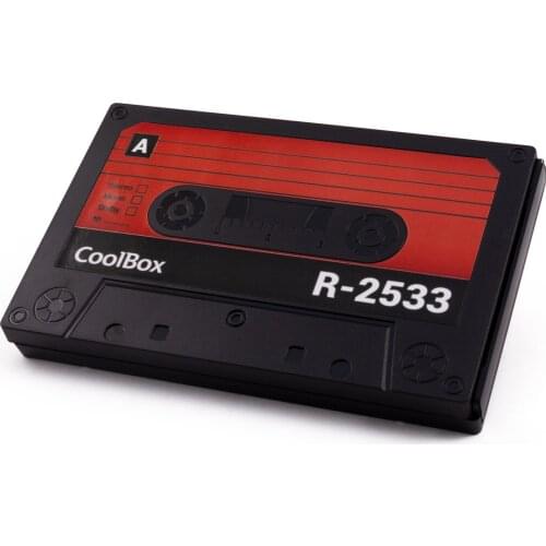 HDD/SSD 2.5 "SATA USB3.0 hard drive case with cassette style retro design. For units of 7mm and 9.5mm