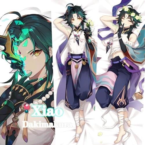 Dakimakura Genshin Impact XIAO Character Pillowcase 59" Hugging Body Pillow Case Anime Game Cushion Cover Otaku Pilow Cover