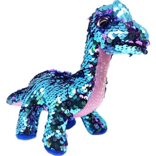 Childrens plush toy color-changing sequined dinosaur Spacex dragon spaceship doll children birthday gift