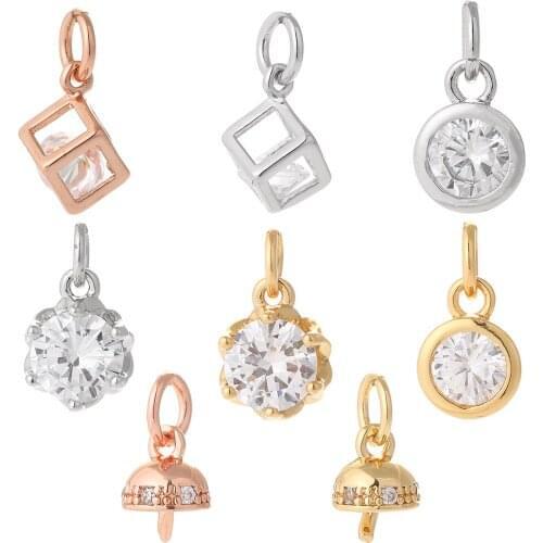 Geometric Jewelry Charms for Jewelry Making Imitation Gems Designer Pendant Charms Diy Earrings Necklace Bracelet Gold Copper