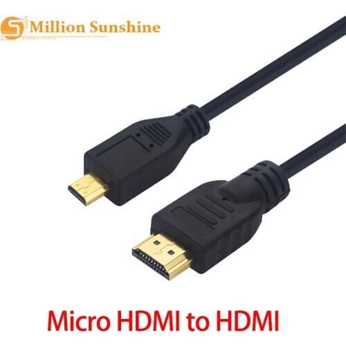 For Raspberry Pi 4 Micro HDMI to HDMI Cable Glod-Plated 3D Cable Adapter for HDTV Table Phone Raspberry Pi4 RPI174