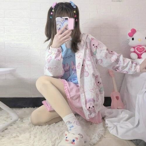 Kawaii Girl Womens Hooded Shirts