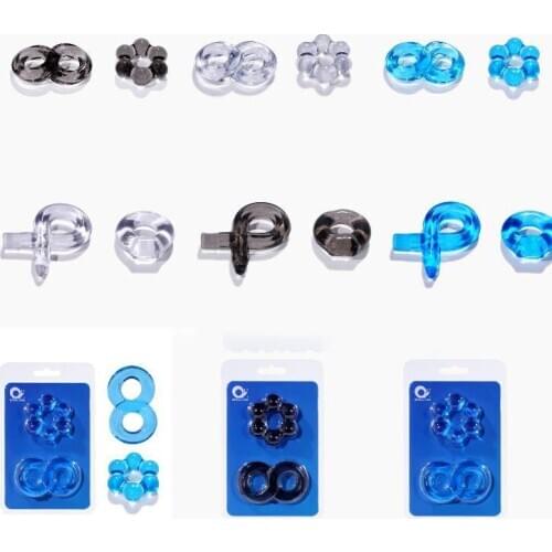 2PCS Silicone Durable Penis Ring Adult Men Ejaculation Delay Cock Ring Lasting Firmer Longer Erection Cockring Male Sex Toys