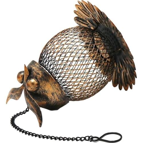 Bird Feeders Hanging Hummingbird Feeder Wrought Iron Owl Hummingbird Bird Feeder Garden Feeding House Container Outdoor Decor