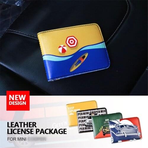 Drivers License Bank Card Package Leather for All MINI Cooper S ONE JCW Countryman Clubman Hatchback Hardtop F R Colorful Bag