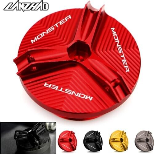 Motorcycle Engine Plug Fuel Filter Cover Cap Screw CNC Aluminum Accessories for Ducati MONSTER 696 697 795 796 797 821 1200 1200