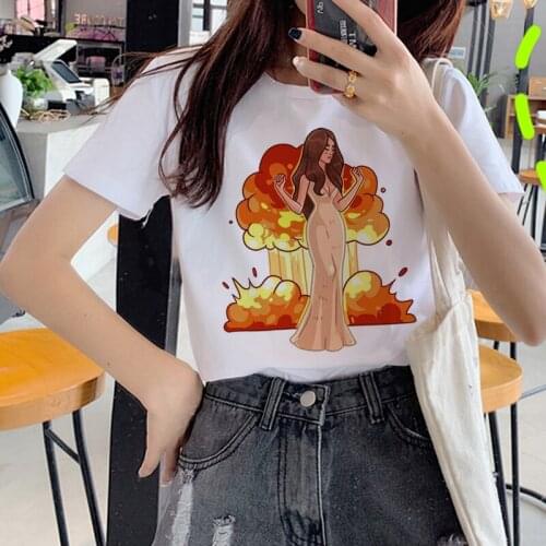 Lana Del Rey top tees female ulzzang white t shirt couple clothes grunge japanese tshirt plus size streetwear