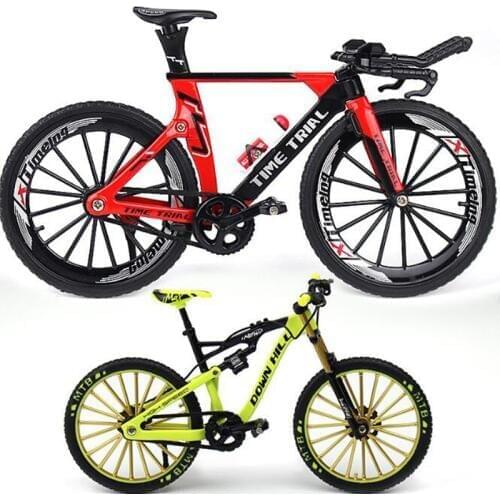 1:10 Scale Metal Diecast Bicycle Mountain Bike Model Toys Curved Racing Cycle Cross Bike Replica Collection for Childrens Gift