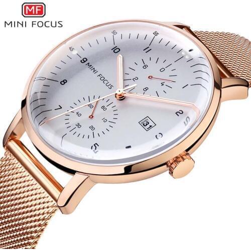 Fashion Men Watch MINI FOCUS Top Brand Luxury Quartz Watch Men Casual Slim Mesh Steel Waterproof Sport Watch Relogio Masculino