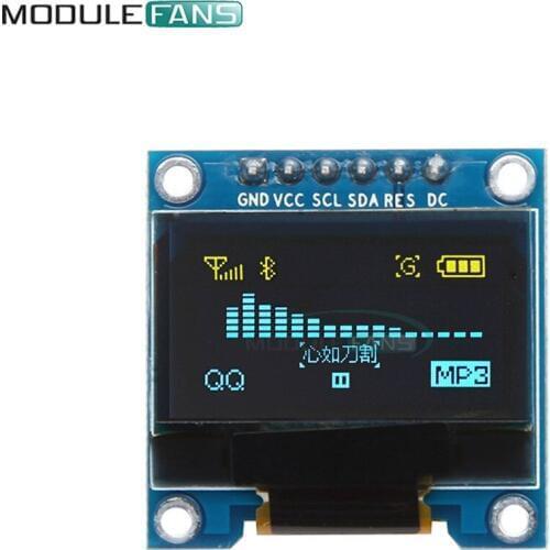 0.96 Inch 6Pin 12864 SPI IIC I2C OLED Yellow Blue LCD Display Module 0.96'' For Arduino 51 SMT32 Internal Drive Chip SSD136 DIY