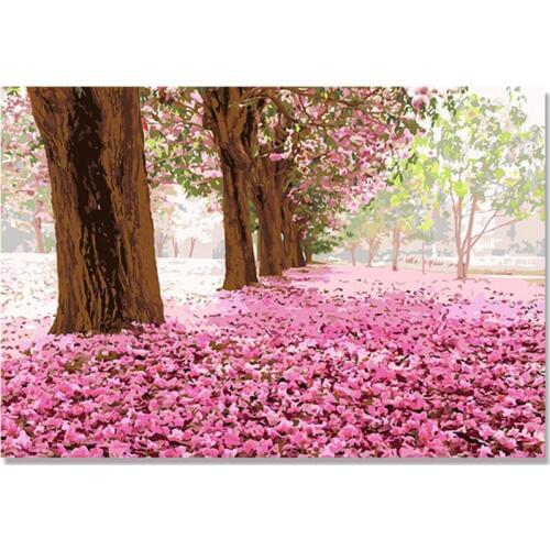 Autumn, spring, woods, Avenue, pink, love, warm gifts, DIY digital painting, seascape decoration, self painting
