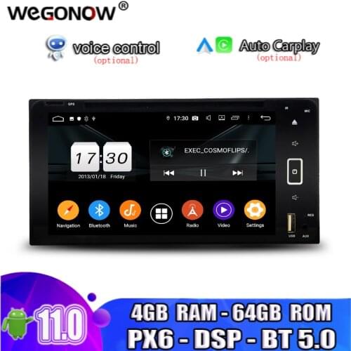 PX6 TDA7851 Android 10.0 For Toyota RAV4 Corolla Vios Hilux Land Cruiser 64GB ROM Car DVD Player Wifi 4G RDS RADIO GPS map BT