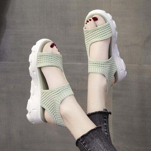 Sandals Women Summer 2021 Slip on Platform Sandals Women Soft Brethable Casual Open Toe Women Shoes Sandalias De Mujer