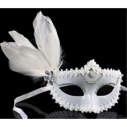 Sexy Diamond Venetian Mask Venice Feather Flower Wedding Carnival Party Performance Purple Costume Sex Lady Mask Masquerade