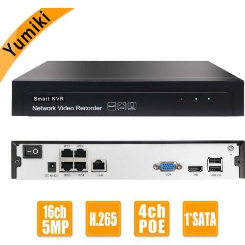 16CH 5MP 4ch-POE 1 SATA NVR H.265+/H.265/H.264 CCTV 1080P DVR Network Video Recorder Onvif 2.6 IP Camera P2P Cloud AEeye2.0