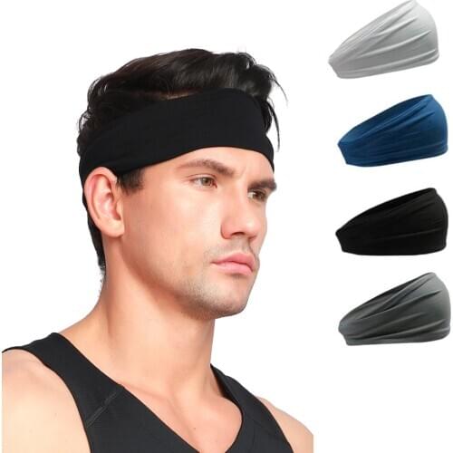 4PACK Sports Headband,Non-slip Wicking Elastic Lightweight Sweatband Wrist Band Stretchy Bandana Headwear for Yoga Athletic