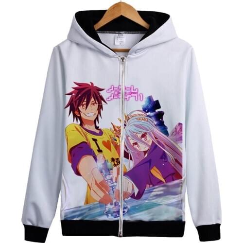 Anime no game no life thin fleece hoodie Unisex I love human Cosplay Costume NO GAME NO LIFE hooded Sweatershirt A71812