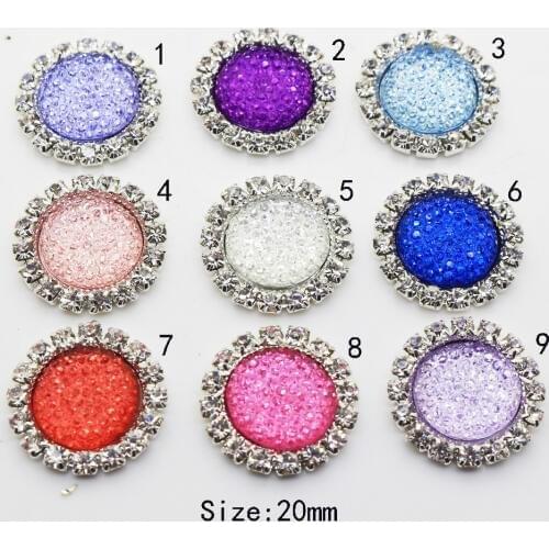 YWXINXI 10Pcs new product hot sale 20MM round flat bottom rhinestone base accessories, DIY embellishment clothing decoration