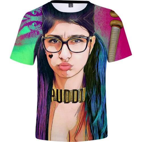 Luckyfridayf T Shirt Summer Mia Khalifa 3d T-shirt For Men Women Gothic Print Hip Hop Oversized T-shirt Harajuku Streetwear