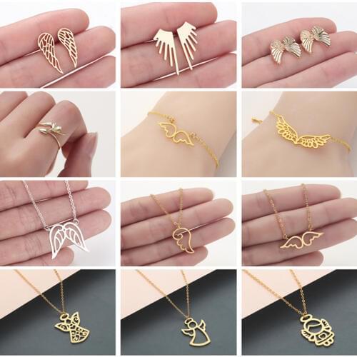 Cxwind New Statement Wing Seriese Ring Angel Wings Pendants for Women Feathers Wings Rings Wedding Engagement Jewelry Gifts