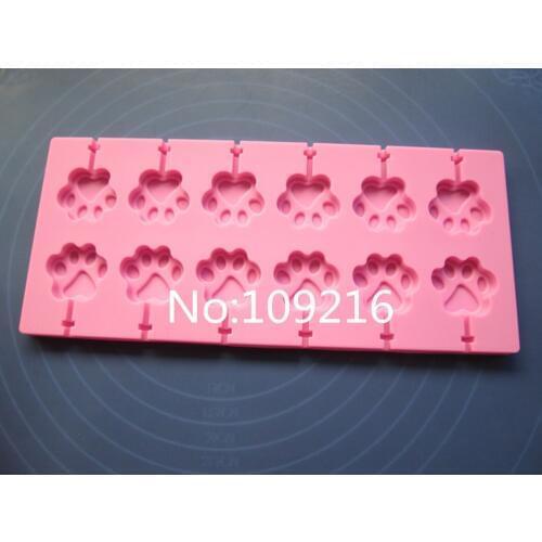 1pcs 12-Holes Small Cat Feet 100% Food Grade Silicone Chocolate/Jelly/Pudding/Ice/Candy DIY Mold