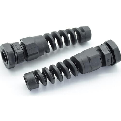 5pcs IP68 Waterproof M12 PG7/PG9/PG11 Cable Gland Connector Plastic Flex Spiral Strain Relief Protector For 3.5-6mm Wire Thread