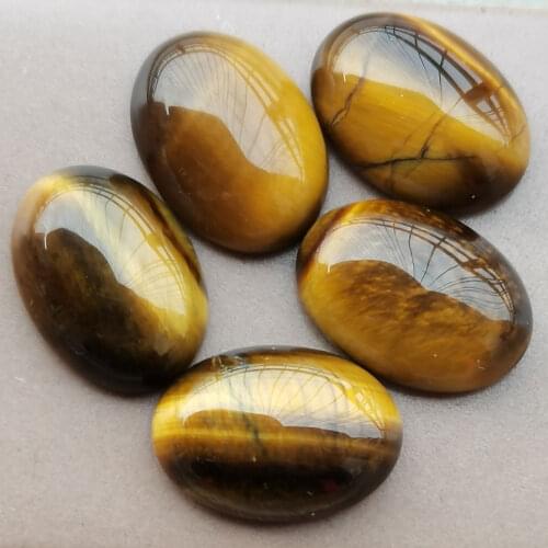 Free Shipping Women Fashion Jewelry 5pcs Wholesale 13x18mm Tigers Eye Oval Beads Cabochon CAB C3272