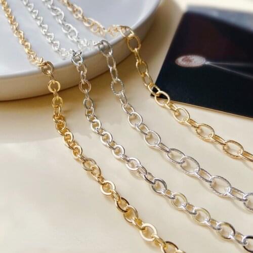 High quality cupronickel plated S925 silver chain 18K gold-coated thick loose chain O chain DIY bracelet necklace