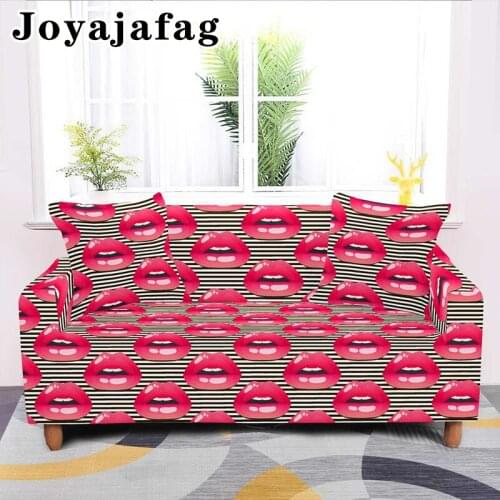 New Lips Printing Sofa Protector Cover Anti-Skid Dirt-Proof Slipcover 1/2/3/4 Seaters Washable Stretch Elastic Couch Covers