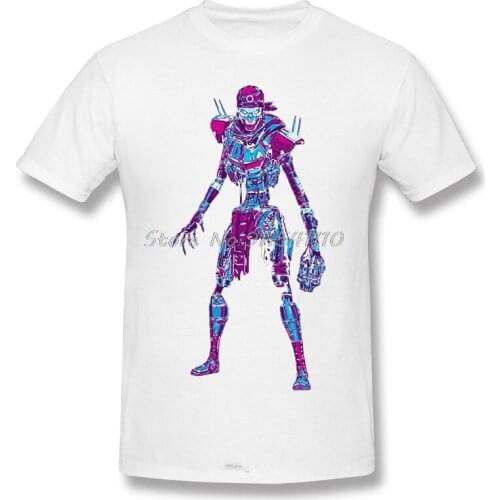 Men Homme Apex Legends Shooter Battle Royale Game T-Shirt Revenant 80s Retro Pure Cotton Tees Harajuku TShirt