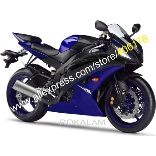 For Yamaha YZF-R6 2008 2009 2010 2011 2014 2015 2016 YZF R6 YZF600 YZFR6 Blue Black Fairing Kit (Injection Molding)