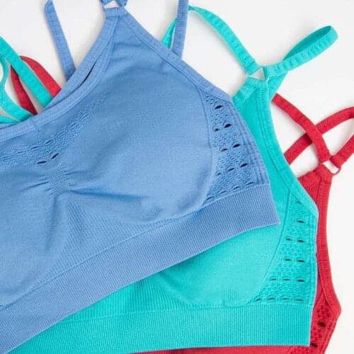 Energy Seamless Sports Bra Back Cross Strappy Yoga Bra With Removable Pads Brassiere Woman Running Sport Fitness Top Active Wear