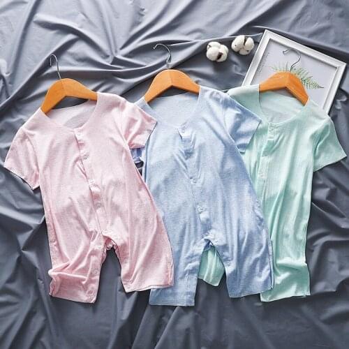 Jumpsuit Summer Baby Romper Green Short Sleeve Newborn Baby Girl Clothes 0-3 Months Unisex Mamelucos Para Bodysuits BE50BR